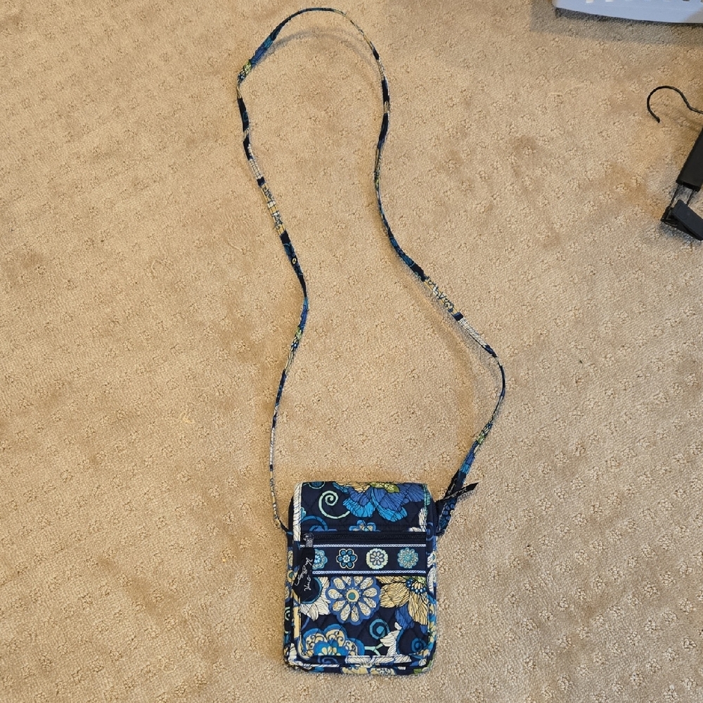 Vera Bradley Blue and Yellow Floral Crossbody Bag